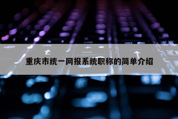 重慶市統(tǒng)一網(wǎng)報(bào)系統(tǒng)職稱(chēng)的簡(jiǎn)單介紹